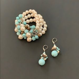 Beaded Bracelet & Earrings Set